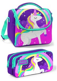 Resim Coral High Mor Pembe Unicorn Kız Çocuk Beslenme Çantası Seti Çok Renkli 