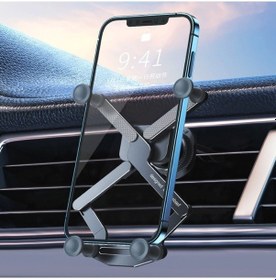 Resim Sones Araba Topuzu Hava Çıkışı Görünmez Alüminyum Alaşımlı Yerçekimi Tutucu 