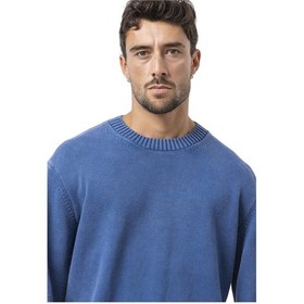 Resim Cipo & Baxx Cp289 Erkek Yuvarlak Yakalı Pamuklu Örme Kazak Indigo 