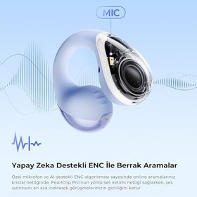 Resim Soundpeats PearlClip Pro Hi-Res LDAC ENC OWS Kablosuz Bluetooth 6.0 Kulaklık Mor 