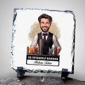 Resim Karikatürlü En Yakışıklı Barmen Dekoratif Taş 
