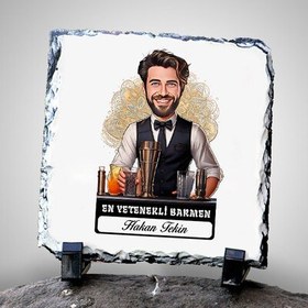 Resim Karikatürlü En Yakışıklı Barmen Dekoratif Taş 