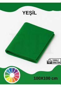 Resim Yeşil Renk Metrelik Ince Keçe Kumaş Keçe 1 Mm Aktivite Keçesi Renkli Keçe 1 Metre 100 Cm X 100 Cm 