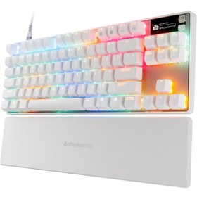 Resim SteelSeries Apex Pro TKL Gen3 OmniPoint 3.0 HiperManyetik Switch RGB Mekanik Kablolu Oyuncu Klavyesi (UK)- Beyaz 