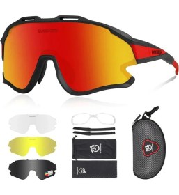 Resim Queshark Polarize Anti-Uv Outdoor 4 Lens Ultra Hafif Spor Motorsiklet Bisiklet Güneş Gözlüğü 