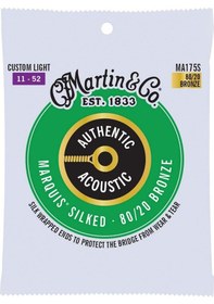 Resim Martin Ma175s Akustik Gitar Teli 11-52 Marquis Silked 80.20 Bronze Custom Light 