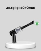 Resim Mini Şarjlı Araç Süpürgesi 120w Güçlü Motor, 5500pa Vakum Emiş, Yıkanabilir Filtre 