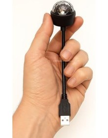 Resim Araç İçi Led Işık Usb Disko Topu Çok Renkli 9 Modlu Tavan Ve Ayak Altı Aydınlatma Ses Kontrollü Mini Projektör Parti Atmosfer Lambası 4296 