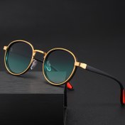 Resim Şık Erkekler ve Fotoğraf Çekmek İçin Gerekli, Hem Erkekler Hem de Kadınlar İçin Uygun, Çoklu Renklerde Mevcut, Trendy Yuvarlak Çerçevelerle Yüksek Kaliteli Minimalist Tasarım, Pil Olmadan 