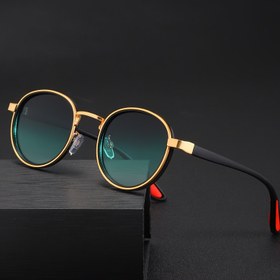 Resim Şık Erkekler ve Fotoğraf Çekmek İçin Gerekli, Hem Erkekler Hem de Kadınlar İçin Uygun, Çoklu Renklerde Mevcut, Trendy Yuvarlak Çerçevelerle Yüksek Kaliteli Minimalist Tasarım, Pil Olmadan 