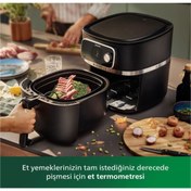 Resim Philips 22'in1 Uzaktan Bağlantılı Ultra Premium Airfryer | Gıda Termometreli 2 Kg 8.3 L Kapasite Siyah 