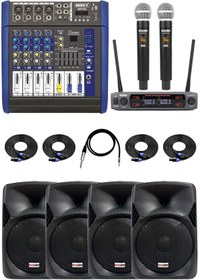 Resim Lastvoice Bronz Paket-3 Profesyonel Ses Sistemi Mikser Hoparlör Ekipman Seti 