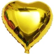 Resim Kalp Balon Folyo Sarı 60 cm 24 Inç 