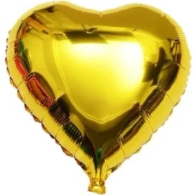 Resim Kalp Balon Folyo Sarı 60 cm 24 Inç 