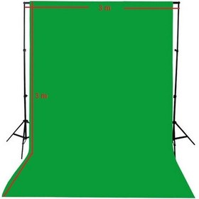 Resim Greenbox Chromakey Ürün Çekimi İçin 300 x 300 CM Yeşil Fon Perde + Fon Standı 