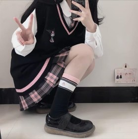 Resim Kuromi V Yaka Siyah Süveter 