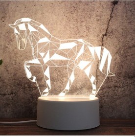 Resim Soulader Geometrik Desenli 3d Led Gece Lambası Işıklandırma Dekorasyon Aydınlatma Beyaz 