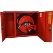 Resim UNİ-BOX 1'' ÇİFT SAÇ KAPAK 30 MT HORTUMLU 1MM SIVA ÜSTÜ TSE'Lİ YANGIN DOLABI 