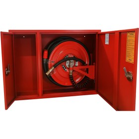 Resim UNİ-BOX 1'' ÇİFT SAÇ KAPAK 30 MT HORTUMLU 1MM SIVA ÜSTÜ TSE'Lİ YANGIN DOLABI 