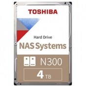 Resim TOSHIBA 3.5" 4TB N300 7200RPM SAT3 256MB (NAS) (Model:HDWG440UZSVA) Toshiba