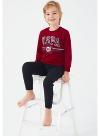 Resim U.S. Polo Assn. U.s. Polo Assn Erkek Çocuk Bordo Pijama Takımı 5274-41867 Bordo 