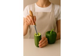 Resim Oyacak - 2 Li Set Dolmalık Kabak ve Biber Patlıcan Oyacağı 304 Paslanmaz Çelik 722022 