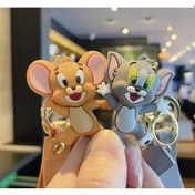 Resim Yeni Lüks Üç Boyutlu Silikon Tom&jerry Çift Anahtarlık Çanta Aksesuarı Ve Çocuk Oyuncağı 