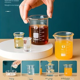 Resim 5 Adet Laboratuvar Cam Vazo Seti - 0.17oz & 3.38oz, Sızdırmaz Kapaklı V Şekilli Tasarım, Endüstriyel ve Bilimsel Kullanım İçin Uygun, Krukan 