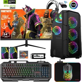 Resim Xaser XSR644 Ryzen 7 5700X 32GB Ram 1tb M.2 Nvme SSD 12GB RTX4070 Super 24"curved 180Hz Oyun Bilgisayarı 