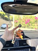 Resim senfida Otomobil dikiz süsü uzanan garfield dikiz aynası süsü ve oto anahtarlık set 