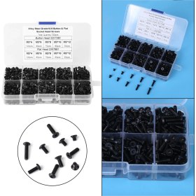 Resim Tenfowee 720 Adet M3 Siyah Yüksek Mukavemetli Disk + Düz Baş İç İçgen Somun Seti 4/6/8/10/12 Mm - Allyuminyum Çelik, Dayanıklı, Ev Ve Ofis Gereçleri İçin 