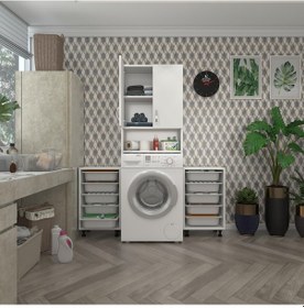 Resim Kenzlife Çamaşır Makinesi Dolabı Sinemsepetduble Byz 05 Li Banyo Arkalıksız Kurutma Bulaşık Çok Renkli 