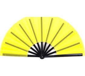 Resim Globalbloom Sarı Klasik Kung Fu Fan Katlanır Tai Chi Ve Dövüş Sanatları İçin Geleneksel Çin Stili Fitness 