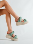 Resim Yeşil Dolgu Taban Cift Bant Terlik&sandalet Ts201 3864MELOS00075 