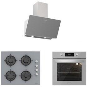 Resim Silverline BO6504S01 - CS5349S01 - 3457 Soho 60 Gri Ankastre Set 