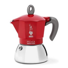 Resim Bialetti İndüksiyon Moka Pot, 4 Cup, Kırmızı 