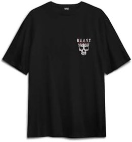 Resim Beast Mode Gym Spor Workout Baskılı Oversize T-shirt Siyah Unisex Tişört 