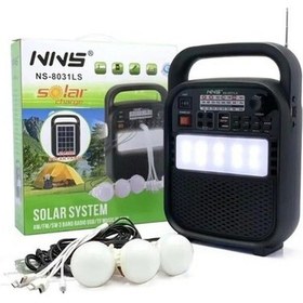 Resim Güneş Enerjili Radyolu Kamp Işığı Solar Kamp Lambası Bluetooth Hoparlör, Telefon Şarj Edebilme, 3 Adet Harici Ampul 