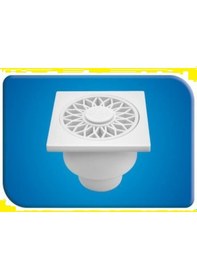 Resim Gama 10x10 Alttan Çıkışlı Yer Süzgeci Kod 20601 1adet Beyaz 