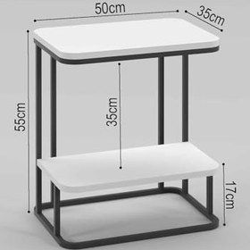 Resim Reyo Falez 2 Katlı Koltuk Sehpası Yan Sehpa Atlantik Çam 