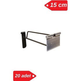 Resim 15 Cm - 20 Adet Siyah Etiketli Tel Pano Kancası Raf Askısı Siyah 