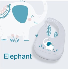 Resim Silikon Babi Önlük Su Geçirmez Tükürük Damlayan Muz Önlükler Karikatür Elephant İspanya Elephant Çok Renkli 