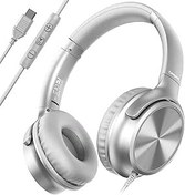 Resim Cowyawn USB C Kulaklık Kablolu, Kulak Üstü USB C Mikrofonlu Kablolu Kulaklıklar, Ses Kontrolü, HD Stereo Ses, Katlanabilir USB Tip C Kulaklıklar Yetişkin/Gençler/Chromebook/Dizüstü Bilgisayar/iPhone 