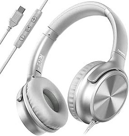 Resim Cowyawn USB C Kulaklık Kablolu, Kulak Üstü USB C Mikrofonlu Kablolu Kulaklıklar, Ses Kontrolü, HD Stereo Ses, Katlanabilir USB Tip C Kulaklıklar Yetişkin/Gençler/Chromebook/Dizüstü Bilgisayar/iPhone 