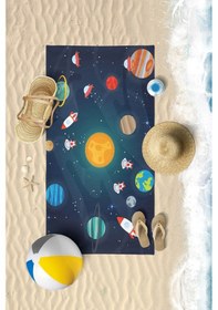 Resim Uzay Ve Gezegenler Dijital Baskılı 70x140 Cm Çocuk Plaj Havlusu 
