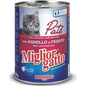 Resim Miglior Gatto Kuzu Etli ve Ciğerli Konserve Yetişkin Kedi Maması 400 G 