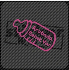 Resim Sticker Works Arabada Bebek Var Sticker 