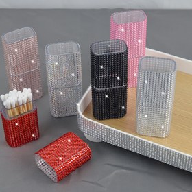 Resim 1 Adet Taşlı Seyahat Saklama Kutusu Taşınabilir Kürdan Pamuk Çubuk Düzenleyici Tutucu Seyahat İş İçin - Dayanıklı Plastik Malzeme 