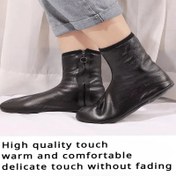 Resim 1 Çift Fermuar Tasarımlı PU Deri Orta-Baldır Çorapları, Peluş Kalın Kışlık Zemin Çorapları, Tekstil Olmayan Dokuma Yöntemi, Düz Renk, %70 Polyester, %20 Spandex, %10 PU Deri - Doğum Günü, Noel, Yeni Yıl Hediyeleri İçin İdeal, Hediye Çorapları | Şık PU Deri Çoraplar | PU Deri Çoraplar 