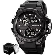 Resim Mufunye Skmeı 2031 Erkek Kol Saati, Dijital Çift Ekran, 2 Zaman, Kronometre, Alarm, 50m Su Geçirmez, Abs+çinko Aloy Kasa, Siyah Demir Kutulu 